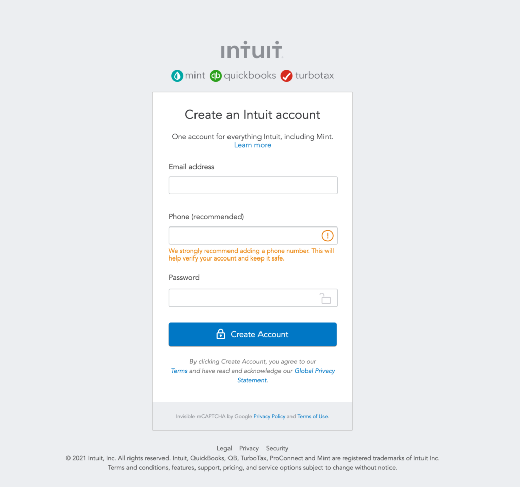 intuit mint phone number