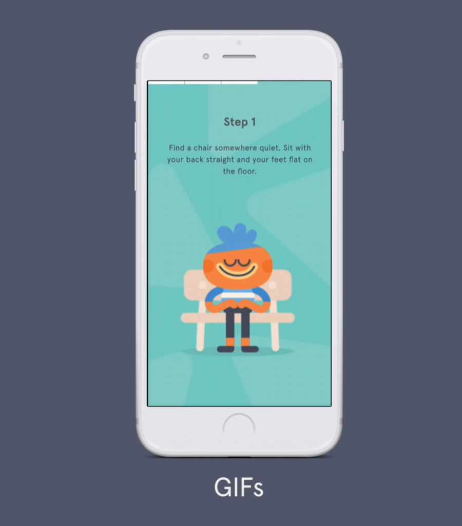 Onboarding mockup screen - Step 1
animated gifs