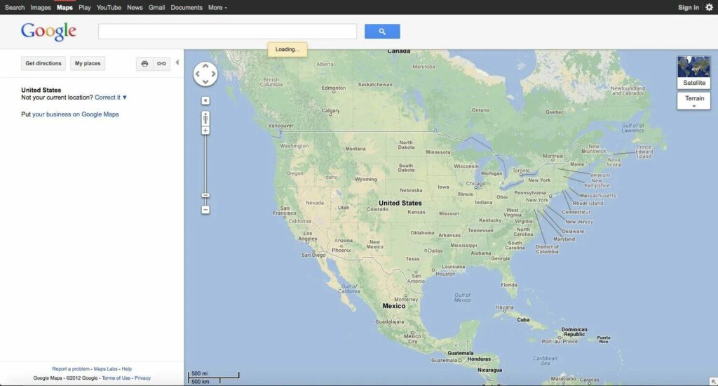 google map before the changes