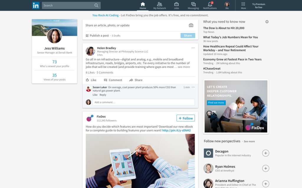 LinkedIn UX
